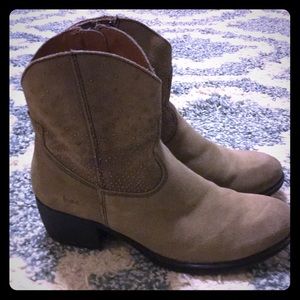 Taupe/Gray Studded Barely Worn Booties